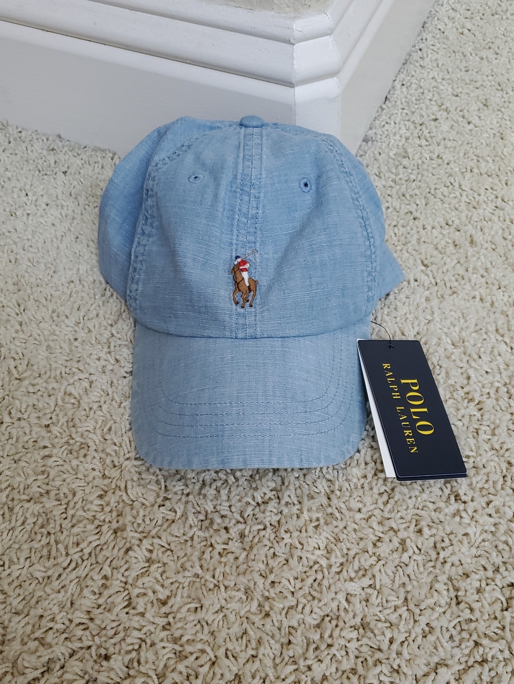 Polo by Ralph Lauren Light Blue Denim-Style Baseball Cap with Polo Pony
